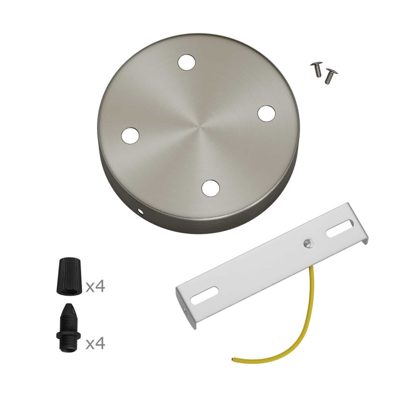 Cylindrical metal 4-hole ceiling rose kit