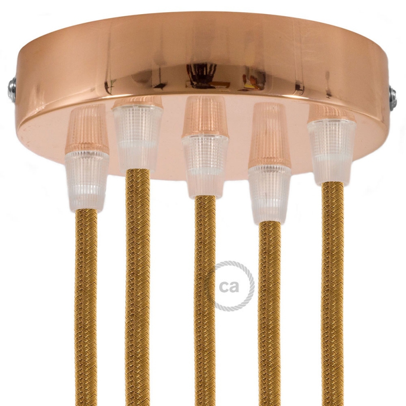 Cylindrical metal 5-hole ceiling rose kit