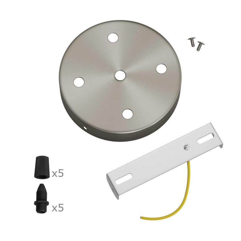 Cylindrical metal 5-hole ceiling rose kit