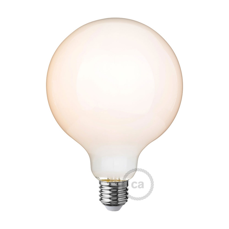 LED Milky White Light Bulb - Globe G125 - 7.5W E27 Dimmable 2700K