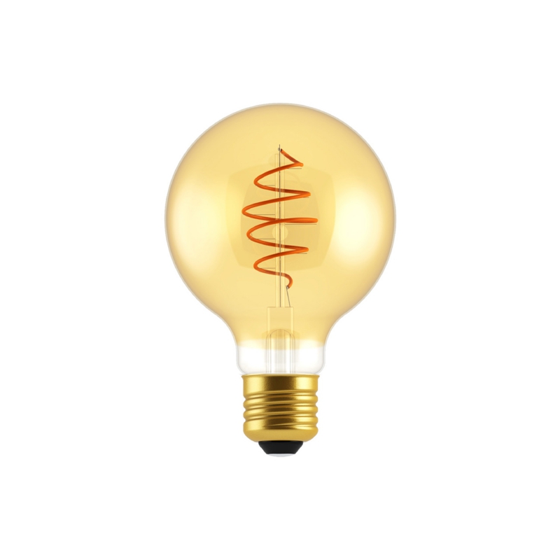 LED Bulb Globe G80 Golden Croissant Line with Spiral Filament 5W E27 Dimmable 2000K