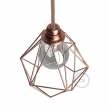 Naked light bulb cage metal lampshade Diamond with E27 fitting