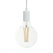 Pendant lamp with textile cable and monochrome metal details - Made in Italy