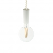 Pendant lamp with XL 16mm nautical cord painted wood details - Made in Italy