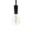 Pendant lamp with XL 16mm nautical cord painted wood details - Made in Italy