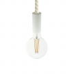 Pendant lamp with 2XL 24mm nautical cord painted wood details - Made in Italy