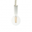 Pendant lamp with 3XL 30mm nautical cord painted wood details - Made in Italy