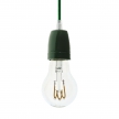 Pendant lamp with textile cable and coloured porcelain details - Made in Italy