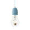 Pendant lamp with textile cable and coloured porcelain details - Made in Italy