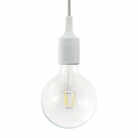 Pendant lamp with textile cable and silicone details - Made in Italy