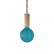 Pendant lamp with XL nautical cord and wooden details - Made in Italy