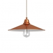 Pendant lamp with textile cable, Swing lampshade and metal details - Made in Italy