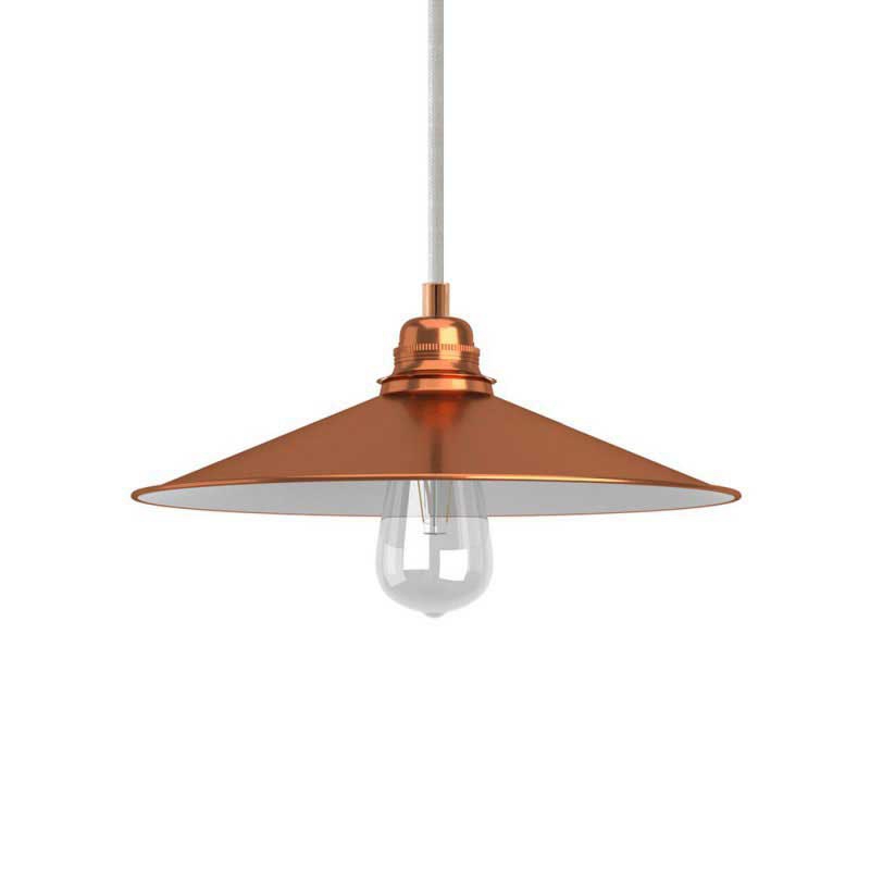 Pendant lamp with textile cable, Swing lampshade and metal details - Made in Italy