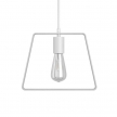 Pendant lamp with textile cable, Duedì Base lampshade and metal details - Made in Italy