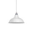 Pendant lamp with textile cable, Bistrot lampshade and metal details - Made in Italy