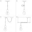 Magnetico®-Pendel suspension lamp with textile cable and adjustable magnetic lamp holder - Made in Italy