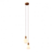 2-light multi-pendant lamp featuring fabric cable and metal finishes