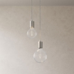 2-light multi-pendant lamp featuring fabric cable and metal finishes