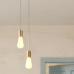 2-light multi-pendant lamp featuring fabric cable and metal finishes