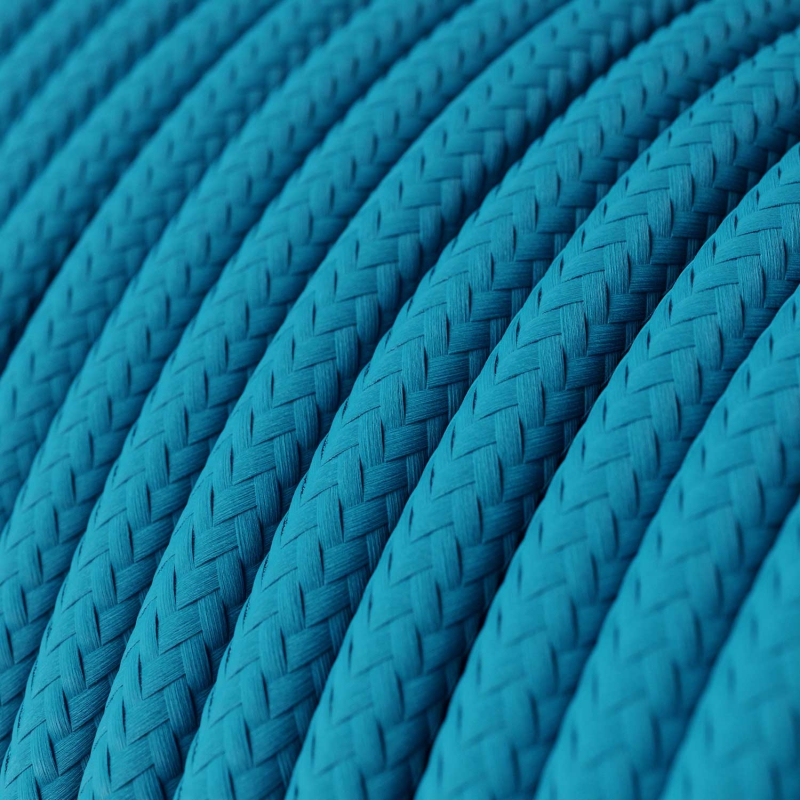 RM11 Cyan Round Rayon Electrical Fabric Cloth Cord Cable