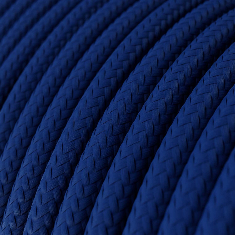 RM12 Blue Round Rayon Electrical Fabric Cloth Cord Cable