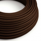 RM13 Brown Round Rayon Electrical Fabric Cloth Cord Cable