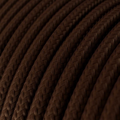 RM13 Brown Round Rayon Electrical Fabric Cloth Cord Cable