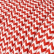 RZ09 Red Zig Zag Round Rayon Electrical Fabric Cloth Cord Cable