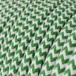 RZ06 Green ZigZag Round Rayon Electrical Fabric Cloth Cord Cable