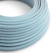 RZ11 Cyan ZigZag Round Rayon Electrical Fabric Cloth Cord Cable