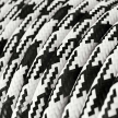 RP04 Black Houndstooth Round Rayon Electrical Fabric Cloth Cord Cable