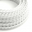 TM01 White Twisted Rayon Electrical Fabric Cloth Cord Cable