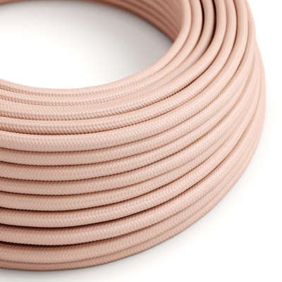 RM16 Baby Pink Round Rayon Electrical Fabric Cloth Cord Cable