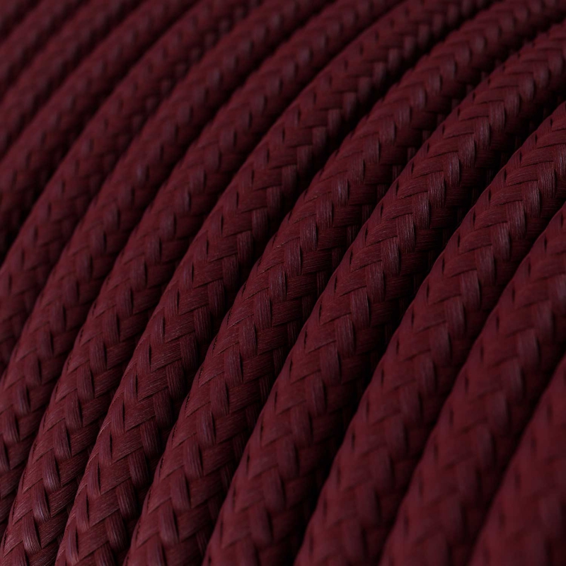 RM19 Burgundy Round Rayon Electrical Fabric Cloth Cord Cable