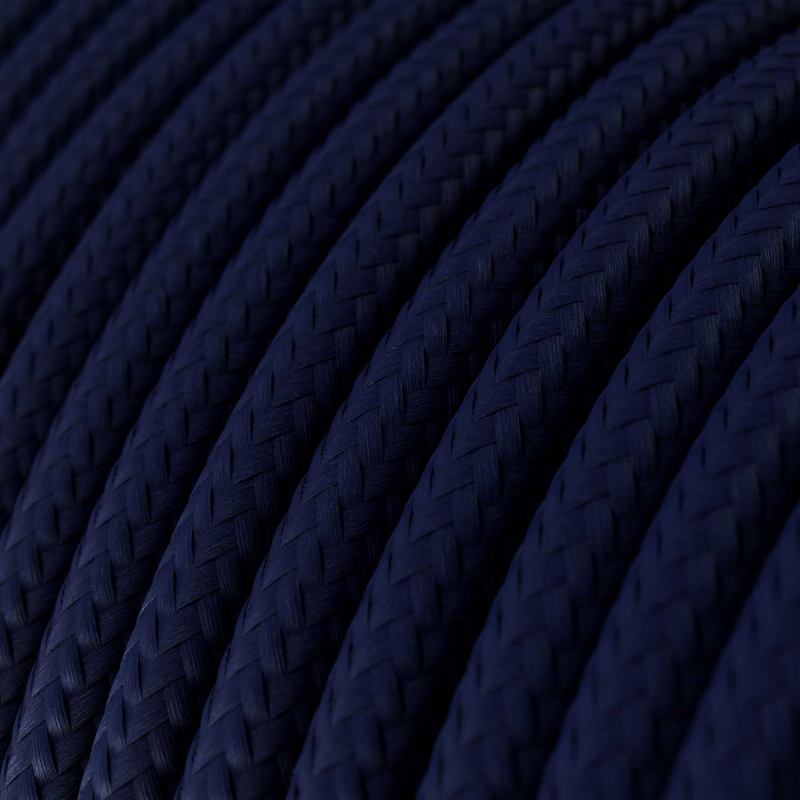 RM20 Dark Blue Round Rayon Electrical Fabric Cloth Cord Cable