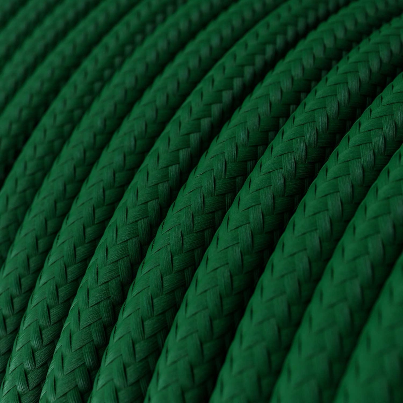 RM21 Dark Green Round Rayon Electrical Fabric Cloth Cord Cable