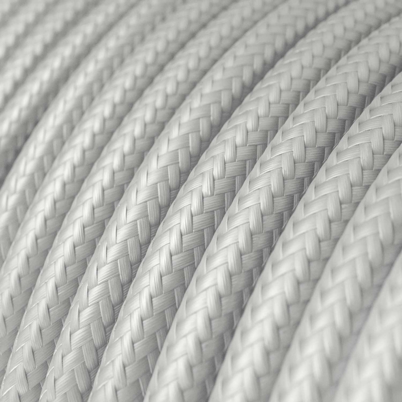 RM02 Silver Round Rayon Electrical Fabric Cloth Cord Cable