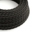 TN03 Natural Anthracite Twisted Linen Electrical Fabric Cloth Cord Cable