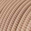 RD71 Ancient Pink ZigZag Round Linen & Cotton Electrical Fabric Cloth Cord Cable