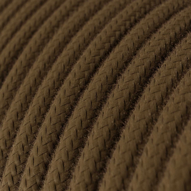 RC13 Brown Round Cotton Electrical Fabric Cloth Cord Cable