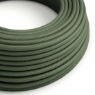 RC63 Green Grey Round Cotton Electrical Fabric Cloth Cord Cable