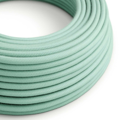 RC34 Milk and Mint Round Cotton Electrical Fabric Cloth Cord Cable