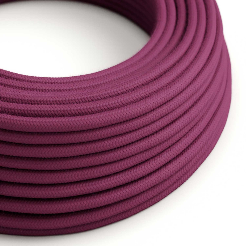 RC32 Burgundy Round Cotton Electrical Fabric Cloth Cord Cable