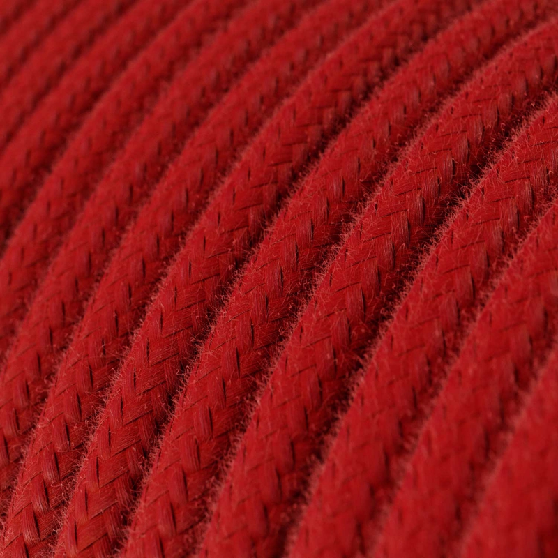 RC35 Fire Red Round Cotton Electrical Fabric Cloth Cord Cable