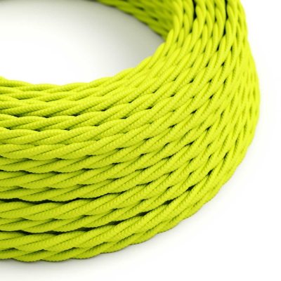 TF10 Neon Yellow Twisted Rayon Electrical Fabric Cloth Cord Cable