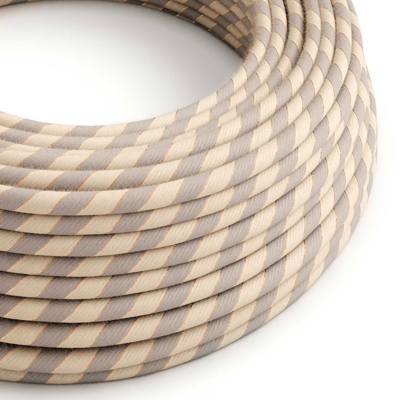 ERR05 Copper Thread Vertigo Cotton and Linen Round Electrical Fabric Cloth Cord Cable