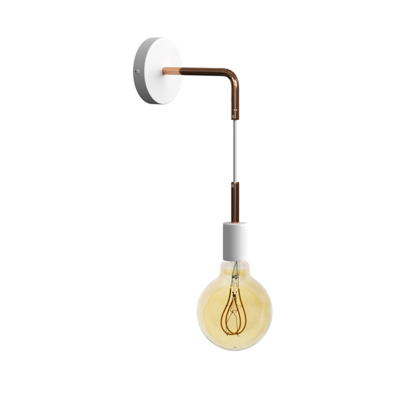 Fermaluce Metal wall light with bent extension and pendant lamp holder