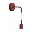 Fermaluce Leather, leather covered wooden wall light with bent extension and pendant lamp holder