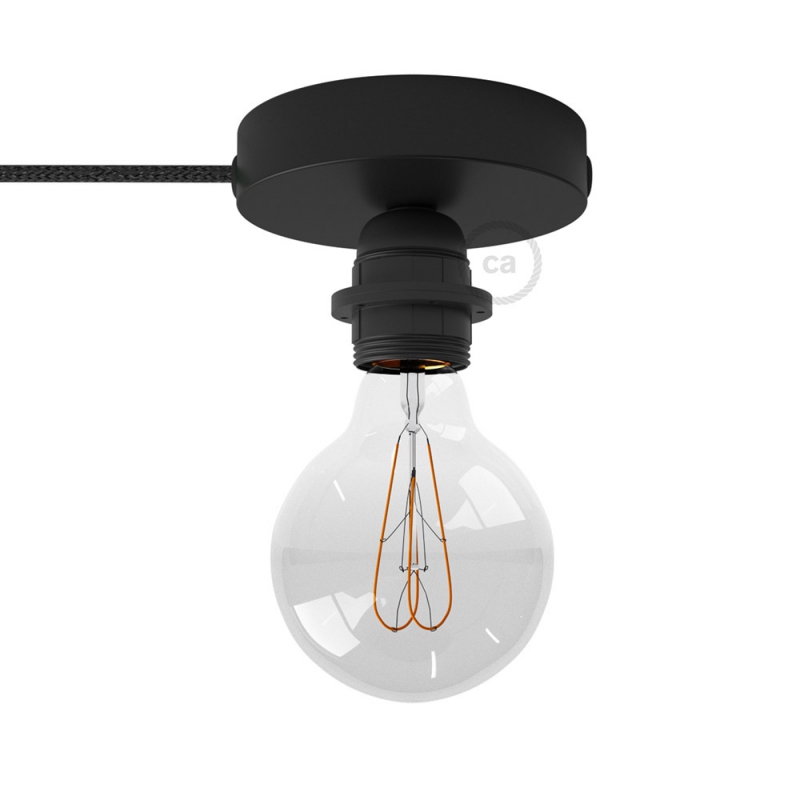 Spostaluce, the metal light source with E27 threaded lamp holder, fabric cable and side holes