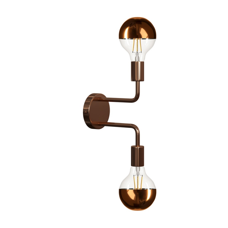 Fermaluce Metal, metal wall light with double bent extension